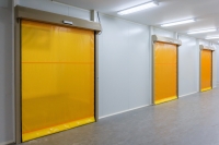 Foamed PVC fabrics for rolling doors