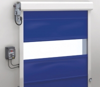 Technical fabrics for roll-up toilet doors